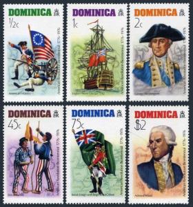 Dominica 472-477,477a,MNH. USA-200,1976.Solders,Flags,Ship,George Washington.