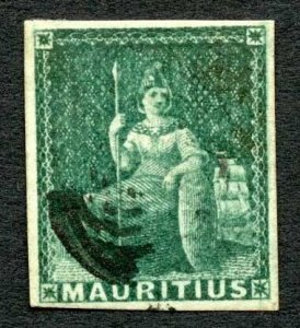 Mauritius SG27 (4d) Green Very Fine used Cat 225 pounds