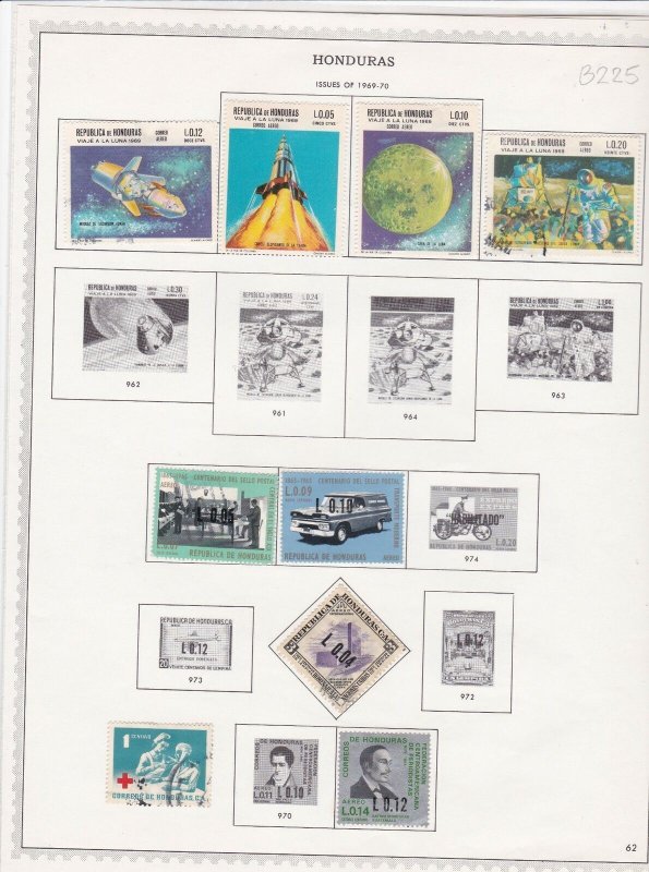 honduras issues of 1967/68 & 1969/70 stamps sheet ref 17801 