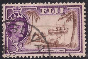 Fiji 1954 - 59 QE2 3d Loading Copra used SG 285 ( J1235 )