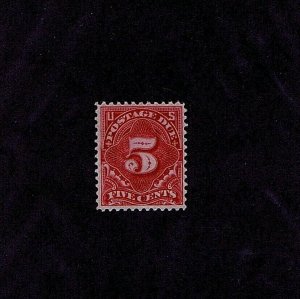 SC# J48 UNUSED ORIGINAL GUM MNH, 5 CENT POSTAGE DUE STAMP, 1910, 2020 PSAG CERT 