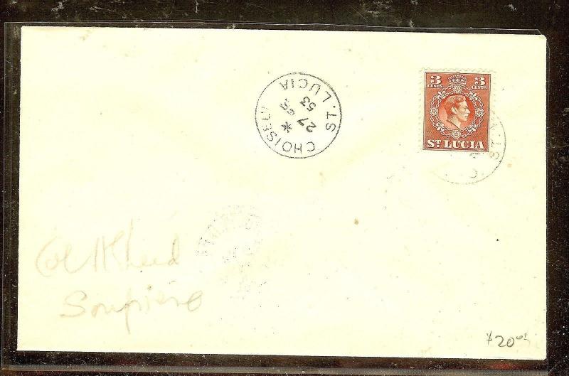 ST LUCIA (P2104B)  1953 KGVI 3C CHOISEU