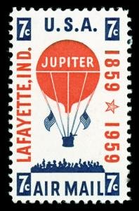 U.S. #C54 Jupiter Balloon & Crowd 7c Single, MNH.