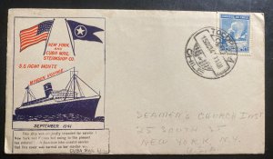 1941 Tocopia Chile Maiden Voyage  Cover To New York USA SS Agwi Monte