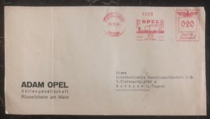 1938 Russelshem Germany Meter Cancel Cover To Budapest Hungary