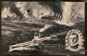 1910s Germany Feldpost Postcard Cover German Submarine U Boat 9 Capt Weddigen