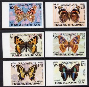 Ras Al Khaima 1972 Butterflies imperf set of 6 unmounted ...