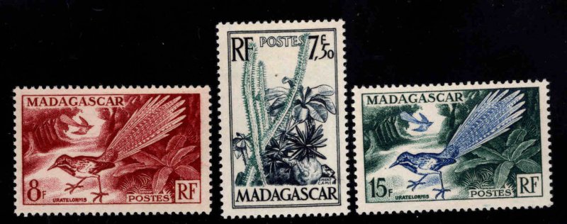 Madagascar Scott 287-289 MH* 1954 stamp set