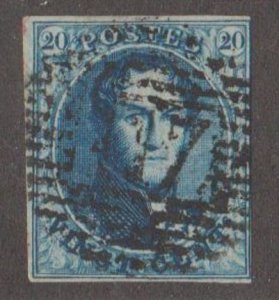 Belgium Scott #4 Stamp - Used Single