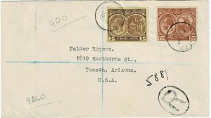 St. Kitts Nevis 1930 registered cover to the U.S.