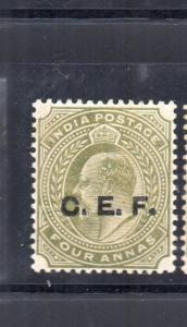 India Abroad CEF EDVII 1911 SGC17 4a Olive-green VLMM CV£9