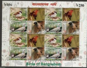 Bangladesh 2010 Birds House Sparrow Dove Myna Animals Fauna Sheetlet MNH #15205A