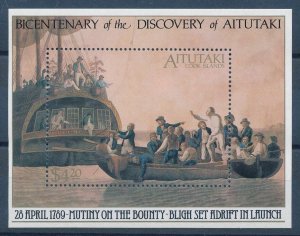 [116605] Aitutaki 1989 Ships Discovery of Aitutaki Souvenir Sheet MNH