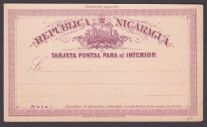 NICARAGUA Early 2c postcard unused.........................................a3151