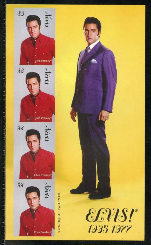 NEVIS  ELVIS PRESLEY IMPERFORATE SHEET I MINT NH