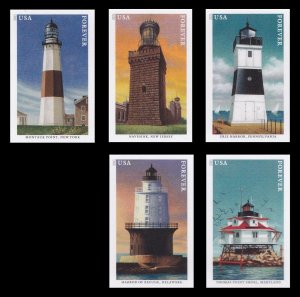 US 5621a-5625a Mid-Atlantic Lighthouses imperf NDC set 5 MNH 2021