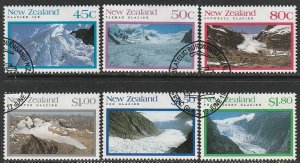 1992 New Zealand - Sc 1104-9 - used VF - 6 single - Glaciers