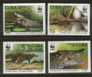 Cxuba 2003 WWF Crocodile Reptiles Animal Wildlife Fauna Sc 4342-45 MNH # 327