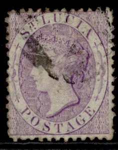 ST. LUCIA QV SG13a, (6d) violet, USED. Cat £42.