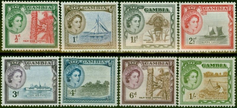 Gambia 1953 Set of 8 to 1s SG171-178 Fine MM 