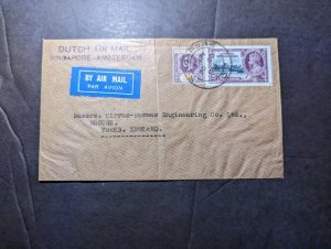 1935 British Singapore Straits Settlements Airmail Cover to Yorks England