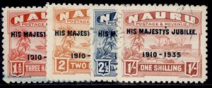 NAURU GV SG40-43, 1935 SILVER JUBILEE set, FINE USED.