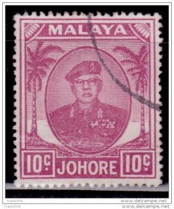 Malaya Johore, 1949, Sultan Ibrahim, 10c, Scott# 138, used