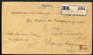 India 1931 registered cover from Jogbani to Nepal, bearin...