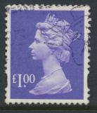 Great Britain SG Y1743 SC# MH279  Machin £1 Used  Bluish Violet