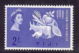 Fiji-Sc#198- id7-unused small hinge remnant Omnibus QEII set-Freedom fro