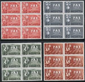 SWITZERLAND SC# 298-300 302-5 MI#452-4 456-9 MINT H/NH BLOCK OF 6 AS SHOWN (OME)