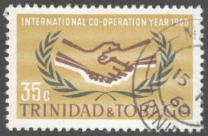 Trinidad Tobago Scott 114 Used 1965 Intl year of co-operation
