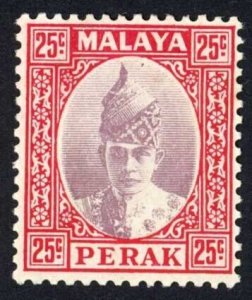 Perak 1938-41 SG.115 25c dull purple and scarlet VFM cat 50 pounds