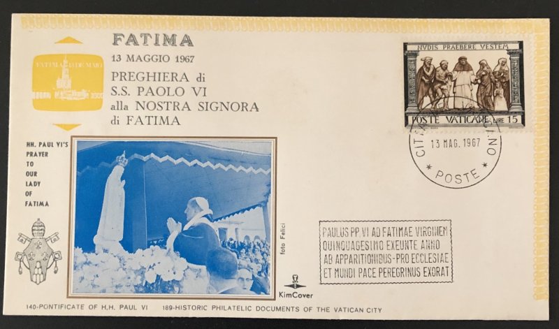 Vatican City- set of four First Day Covers - Our Lady of Fatima