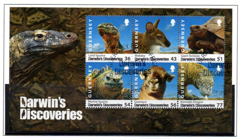 Guernsey Sc 1027a 2009 Darwin's Discoveries stamp sheet used