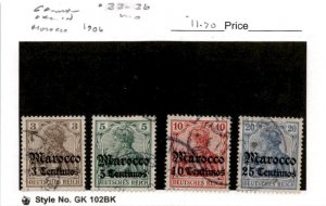 Germany Offices Morocco, Postage Stamp, #33-36 Used, 1906 (AM)