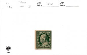 United States Postage Stamp, #383 Mint NH, 1910 Ben Franklin (AE)