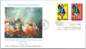 UN UNITED NATIONS CACHETED FIRST DAY COVER WATER CONFERENCE 1977 CACHET #3