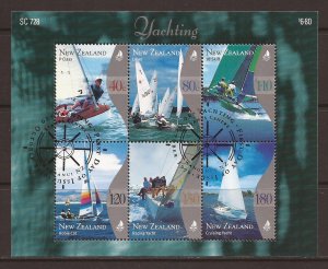 1999 New Zealand - Sc 1620a - used VF - Mini Sheet - Yachting