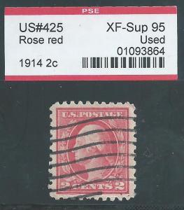 425 US 1914 Washington  XF-Superb 95 USED NH stamp