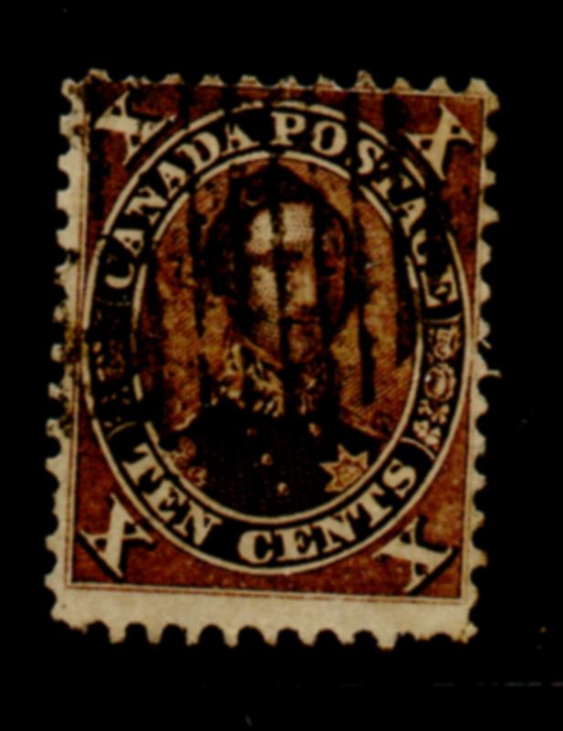 Canada Sc 17 1859 10 c red lilac Prince Albert stamp used