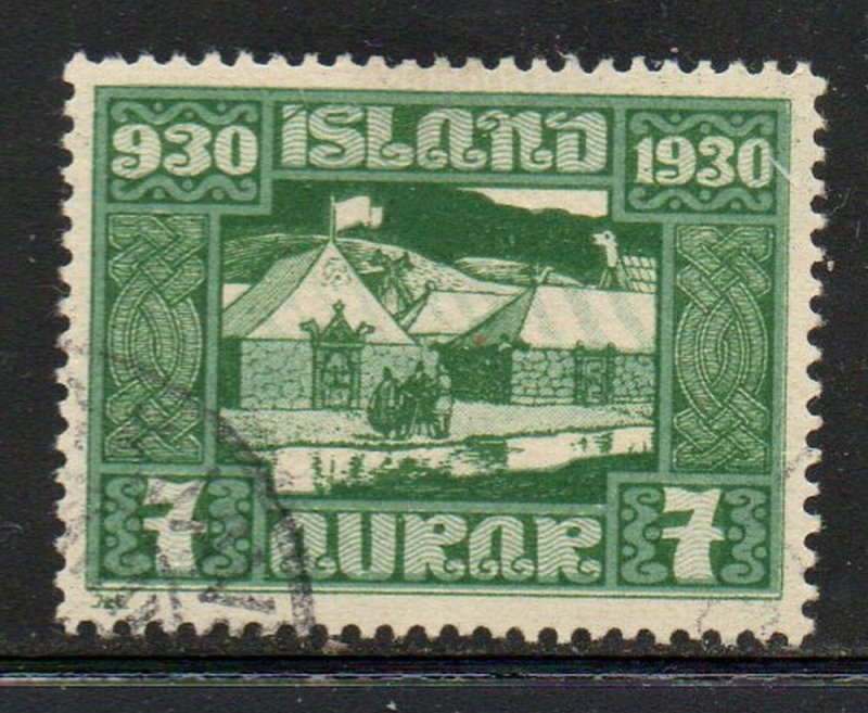 Iceland Sc  154 1930 7 aur Althing stamp used