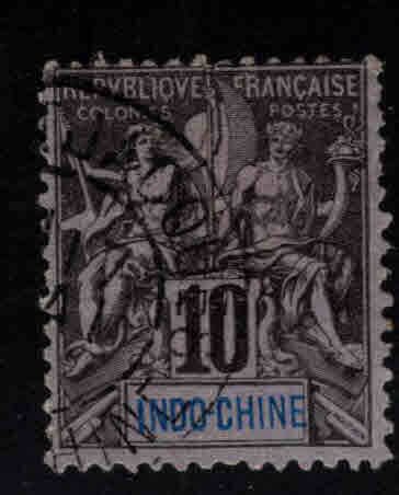 French Indo-China Scott 8 Used 1892 Navigation and Commerce slight thin, pretty