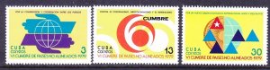Cuba 2250-52 MNH 1979 6th Summit Meeting Non-Aligned Countries Set