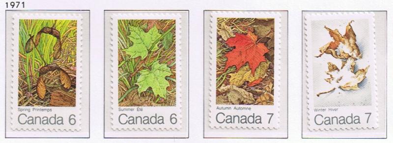 Canada Mint VF-NH #535-538 Maple Leaves