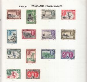 NYASALAND 1945 SET  USED to 20/- SG144 TO SG157