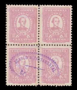 COLOMBIA ANTIOQUIA YEAR 1902 STAMP SCOTT # 136. USED. # 4