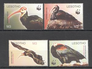 Uu0706 Lesotho Wwf Fauna Birds Southern Bald Ibis Set Mnh