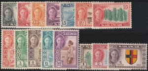 EDSROOM-17731 Sarawak 180-194 VLH 1950 Complete George VI CV$124.30