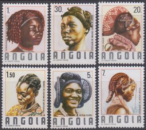 ANGOLA Sc#740-5 CPL MNH SET of  6 TRIBAL HAIRSTYLES